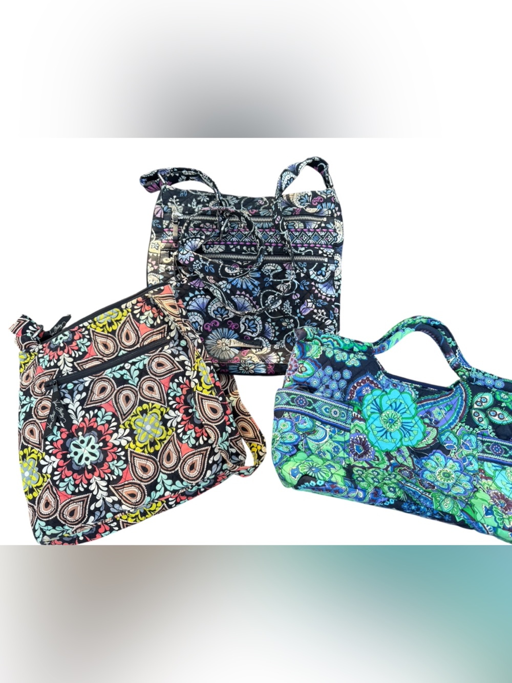 Vera Bradley Patterned Quilted Crossbody Bags set of 3